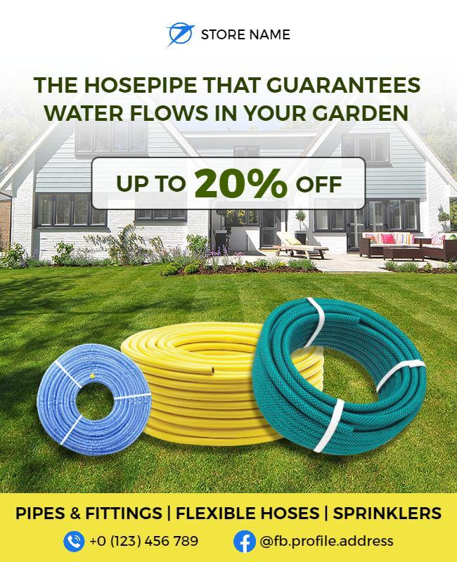 Garden Water Hose Sale Flyer Template