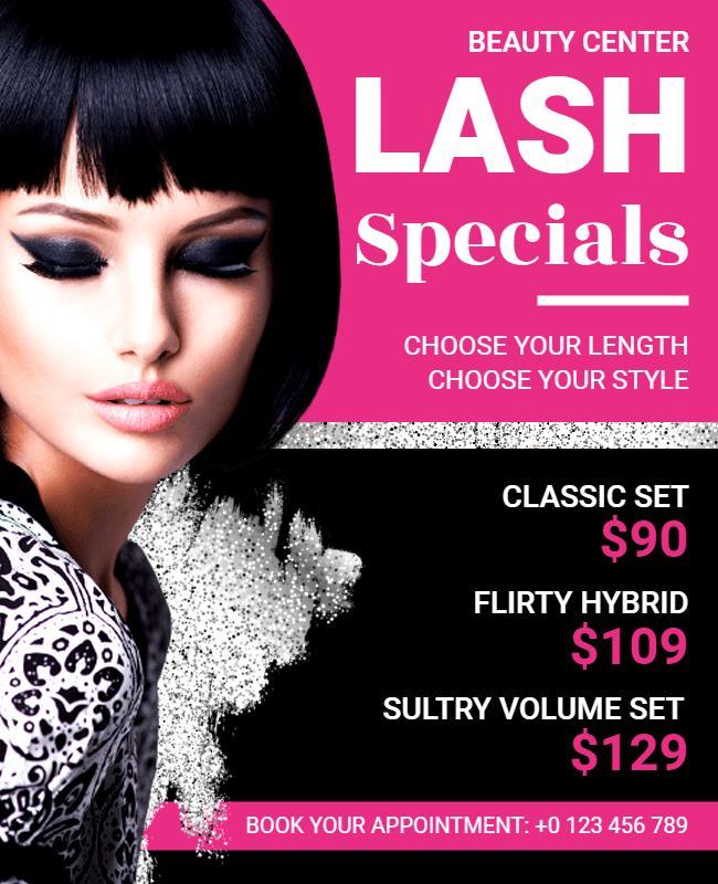 Girls Eye Lash Beauty Flyer Template