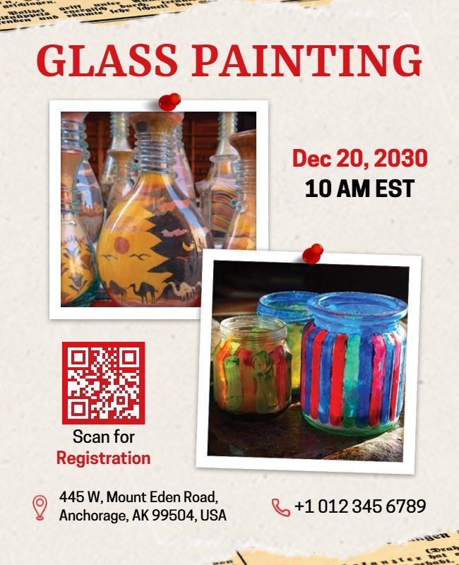 Glass Painting Workshop Invitation Flyer Template