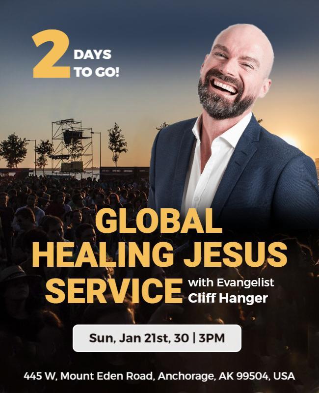 Global Healing Jesus Service Event Flyer Template