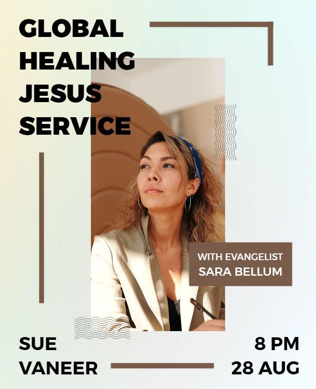 Global Healing Jesus Service Event Flyer Template