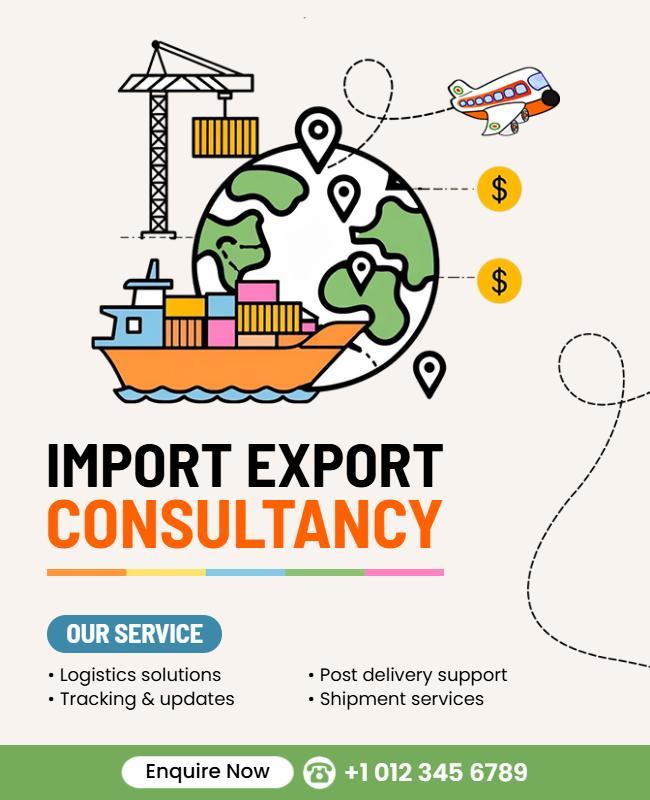 Global Import Export Consultancy Services Flyer Template