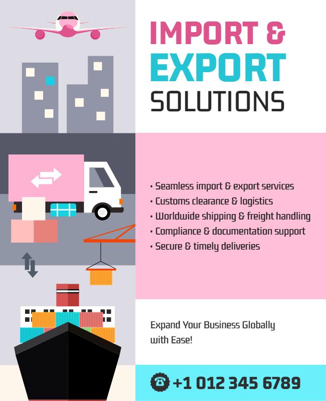 Global Import Export Service Solutions Flyer Template