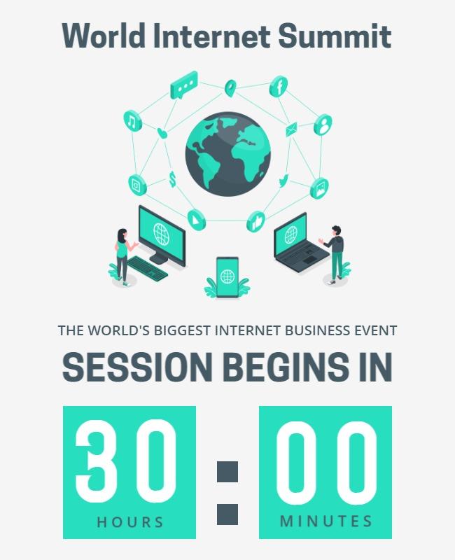 Global Internet Summit Countdown Event Flyer Template