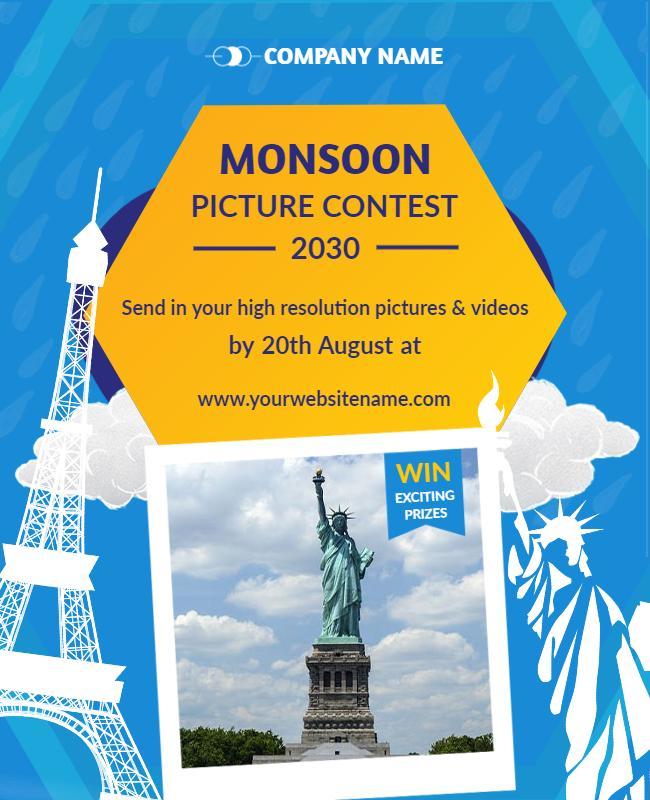 Global Landmarks Monsoon Contest Flyer Template