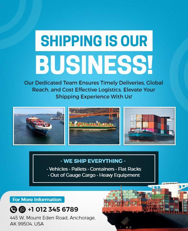 Global Shipping Logistics Solutions Flyer Template