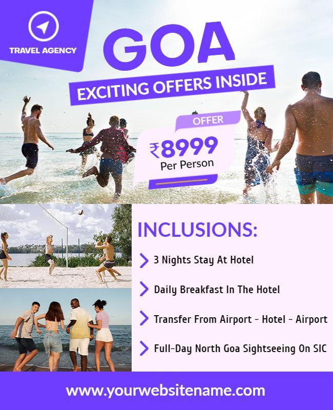 Goa Travel Offer Adventure Activities Flyer Template