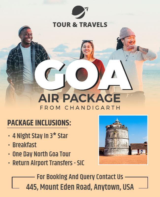 Goa Travel Package Promotion Flyer Template