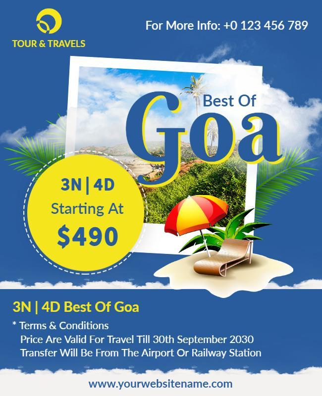 Goa Travel Package Promotion Flyer Template