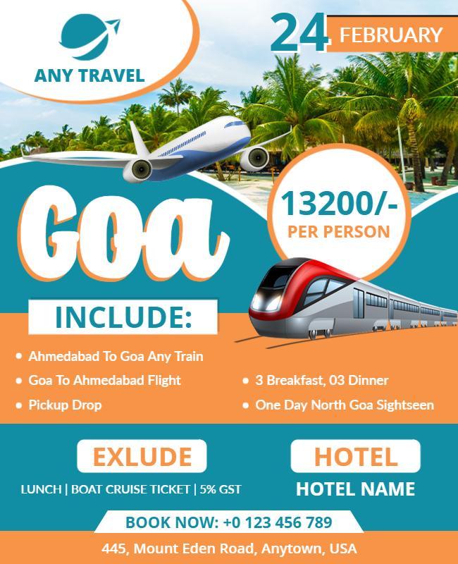 Goa Travel Tour Package Flyer Template