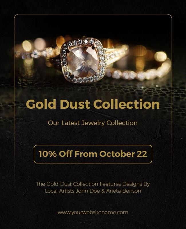 Gold Dust Jewelry Collection Promotion Flyer Template