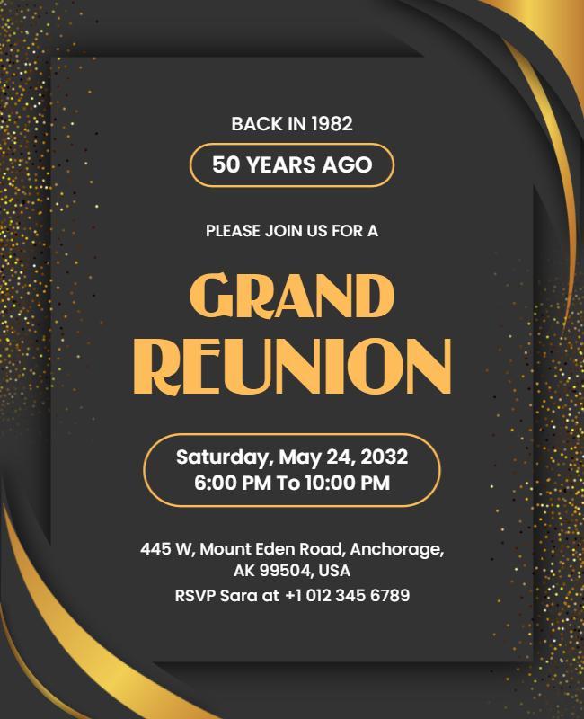 Golden Anniversary Reunion Celebration Flyer Template