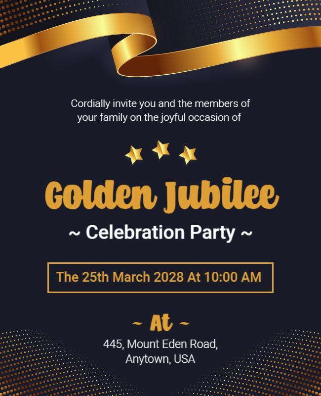 Golden Jubilee Celebration Party Flyer Template