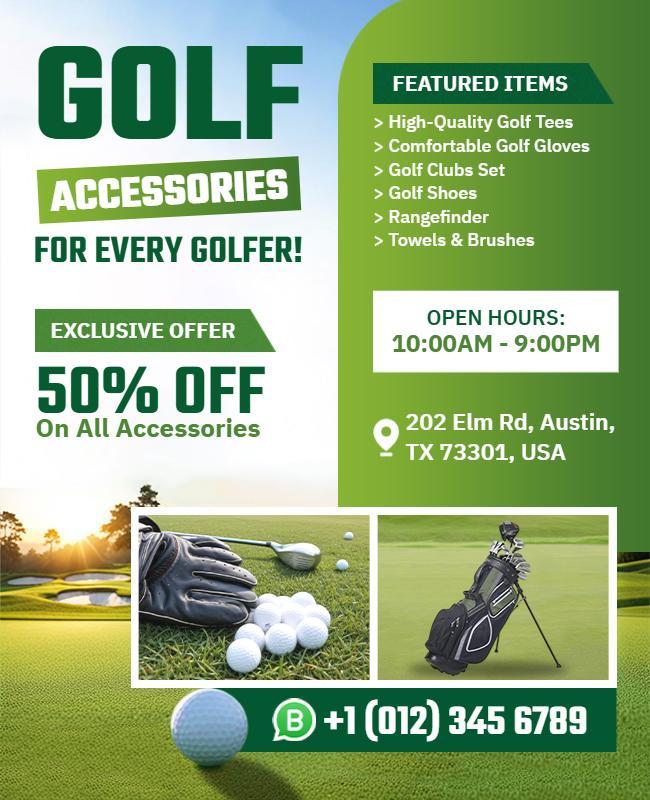 Golf Accessories Discount Promotion Flyer Template