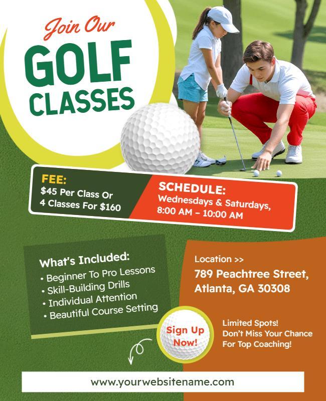 Golf Instruction Skill-Building Class Flyer Template