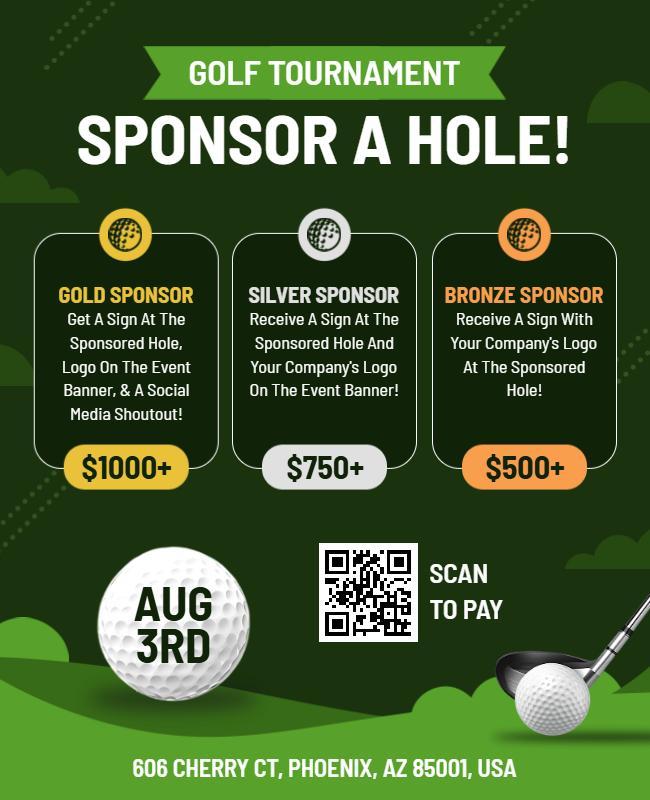 Golf Tournament Sponsorship Opportunity Flyer Template