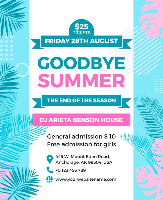 Goodbye Summer Dj Event Flyer Template