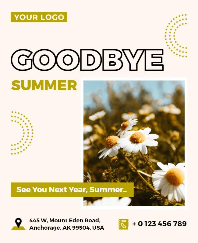 Goodbye Summer Floral Event Flyer Template