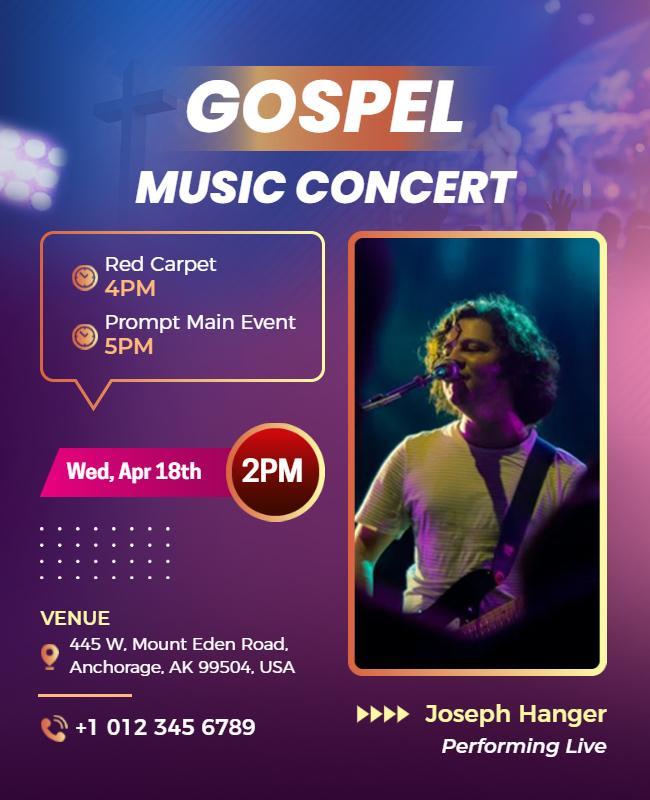 Gospel Music Concert Event Flyer Template