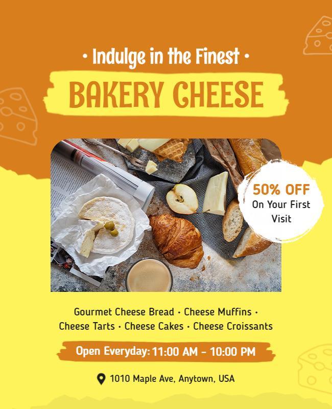 Gourmet Bakery Cheese Promotion Flyer Template