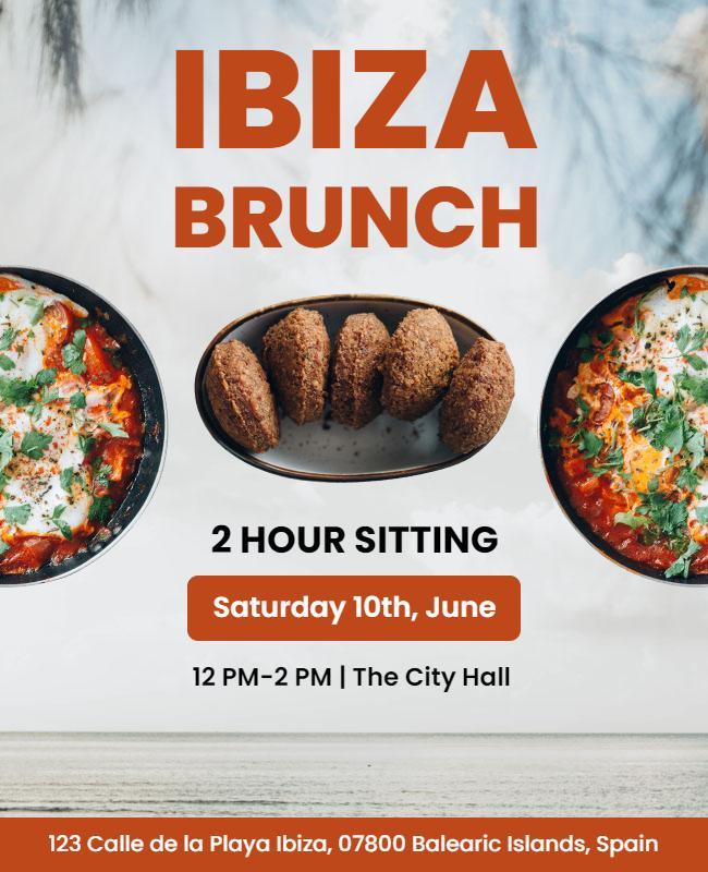 Gourmet Ibiza Brunch Event Flyer Template