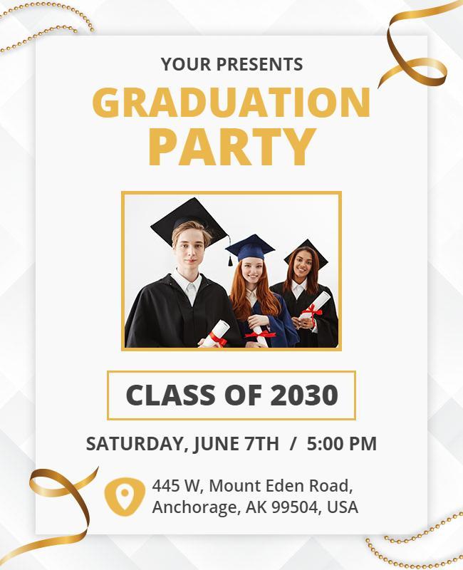 Graduation Celebration Event Invitation Flyer Template