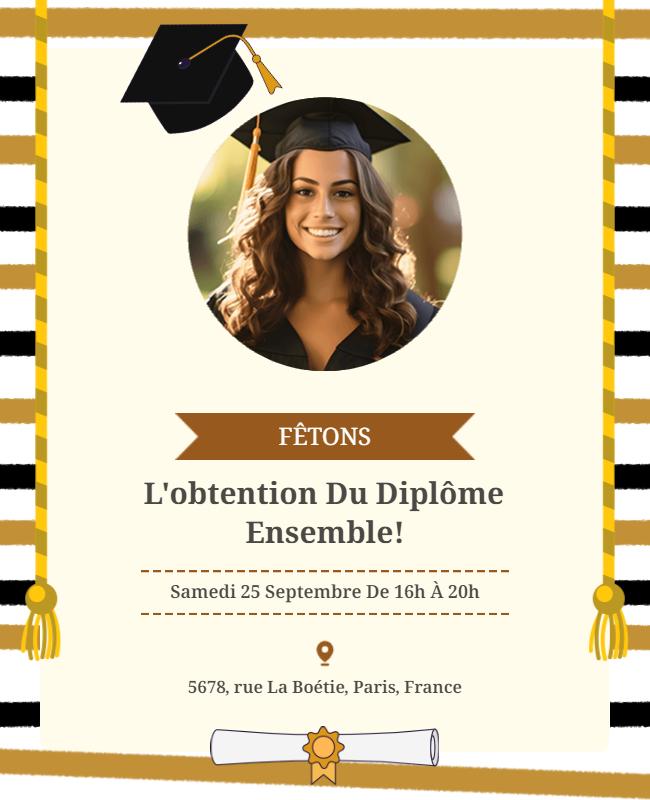 Graduation Celebration Party Invitation Flyer Template