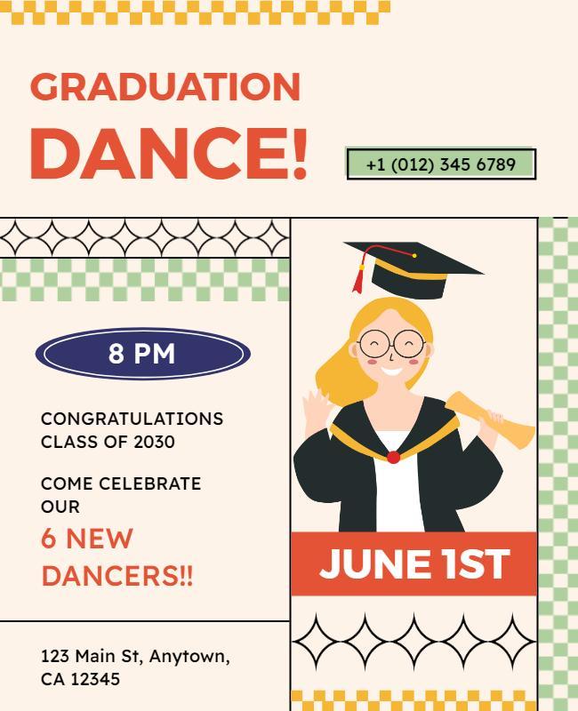 Graduation Dance Celebration Event Flyer Template