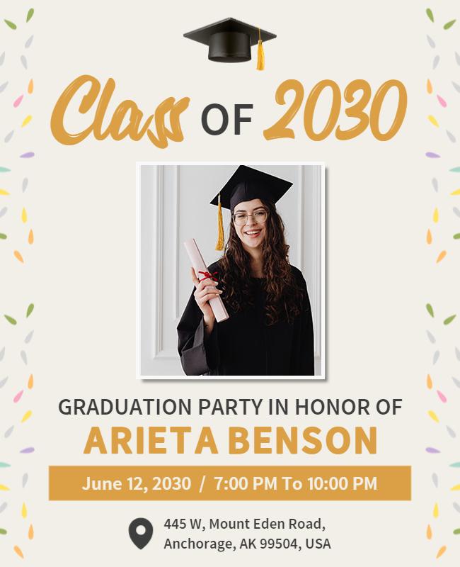 Graduation Party Celebration Invitation Flyer Template