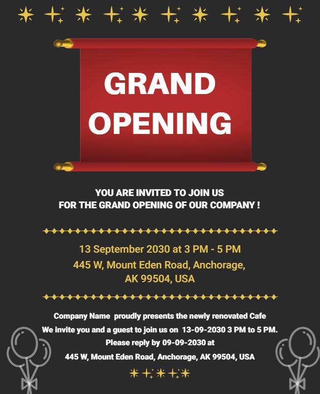 Grand Opening Invitation Event Flyer Template