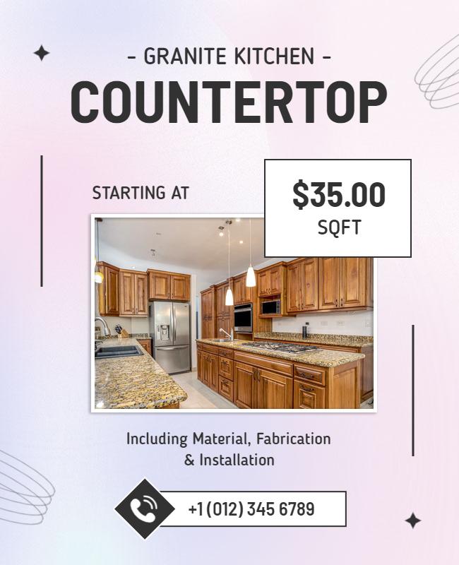 Granite Kitchen Countertop Sale Flyer Template