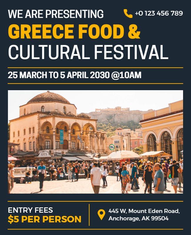 Greece Food and Cultural Festival Flyer Template