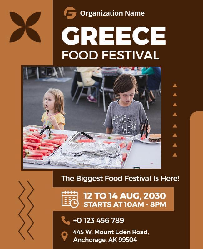 Greece Food Festival Event Flyer Template