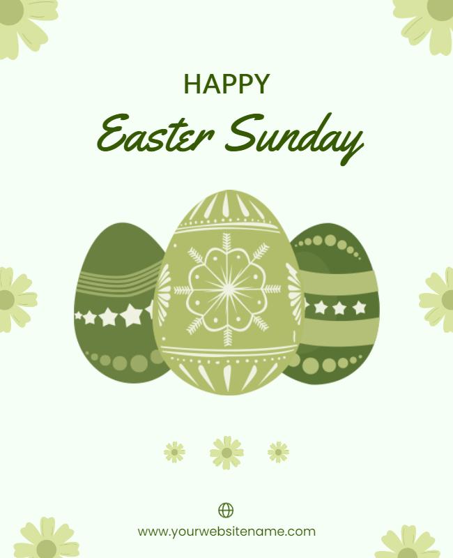 Green Theme Easter Sunday Celebration Flyer Template