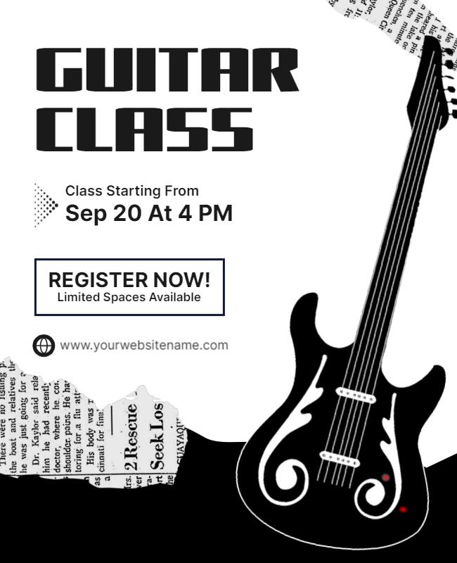 Guitar Lessons Promotional Flyer Template