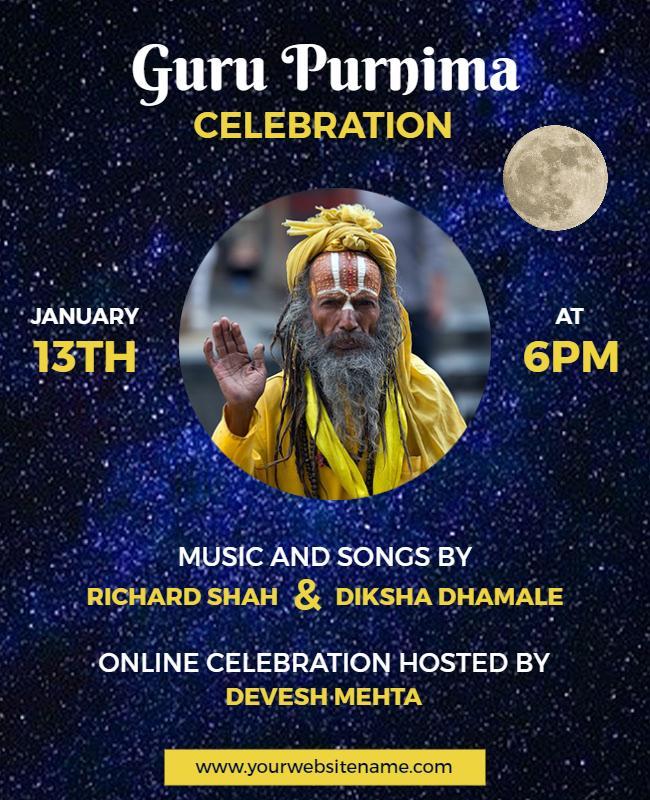 Guru Purnima Celebration Event Flyer Template