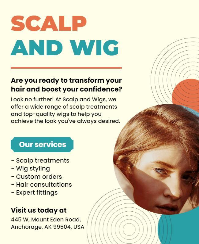 Hair Restoration and Wig Services Flyer Template