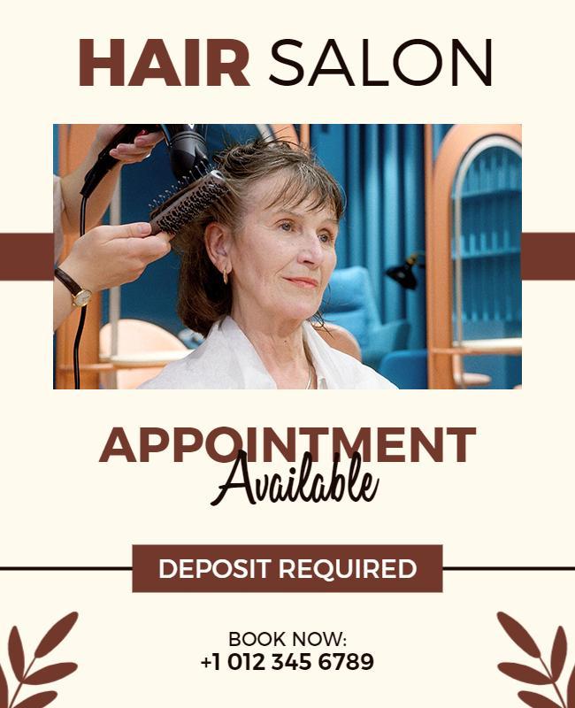 Hair Salon Appointment Booking Flyer Template