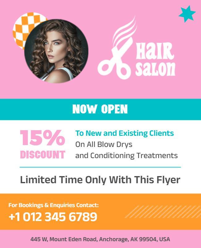 Hair Salon Discount Promotion Flyer Template