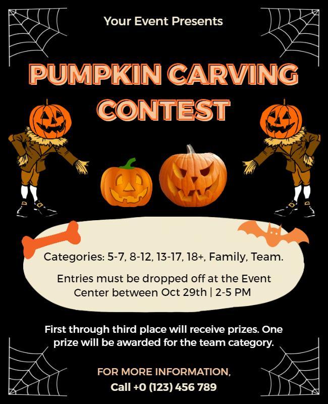 Halloween Pumpkin Carving Contest Flyer Template