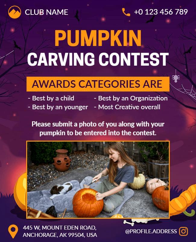 Halloween Pumpkin Carving Contest Flyer Template