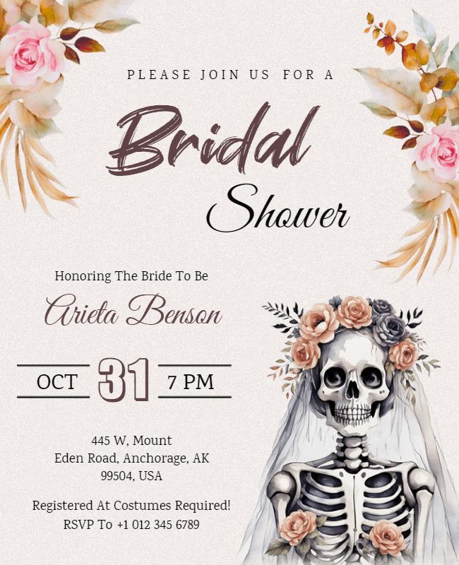 Halloween Themed Bridal Shower Flyer Template