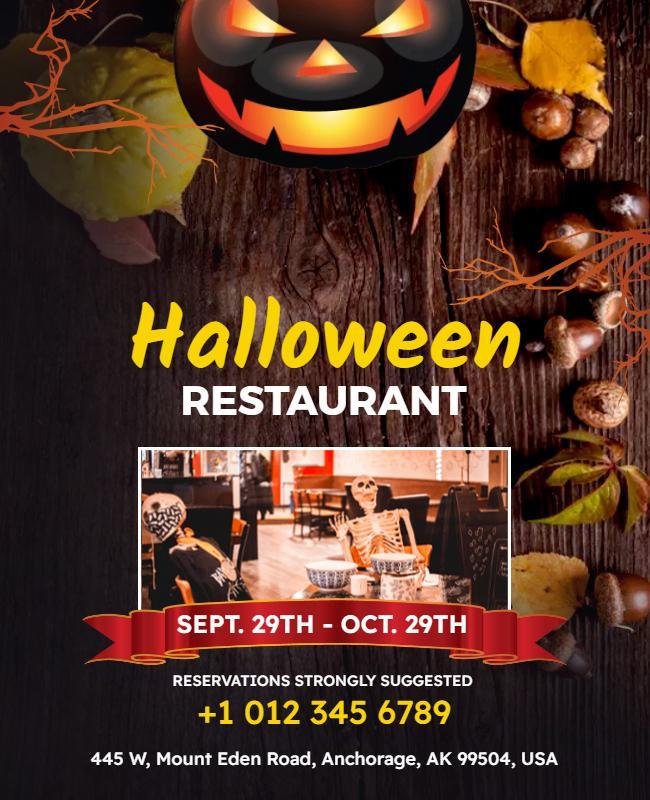 Halloween Themed Restaurant Event Flyer Template