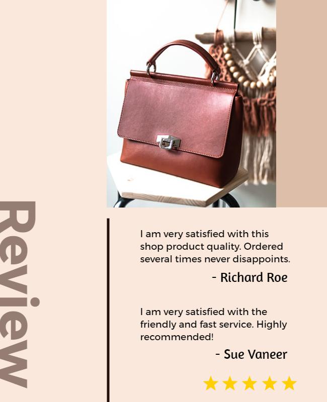 Handbag Product Review Feature Flyer Template