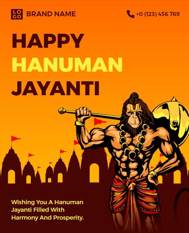 Hanuman Jayanti Celebration Event Flyer Template