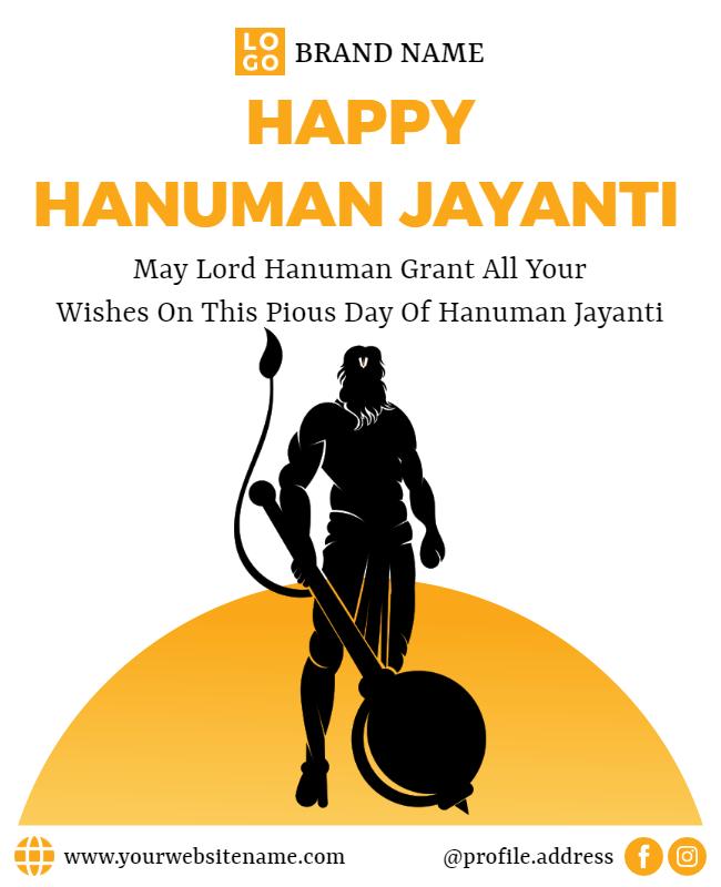 Hanuman Jayanti Celebration Flyer Template