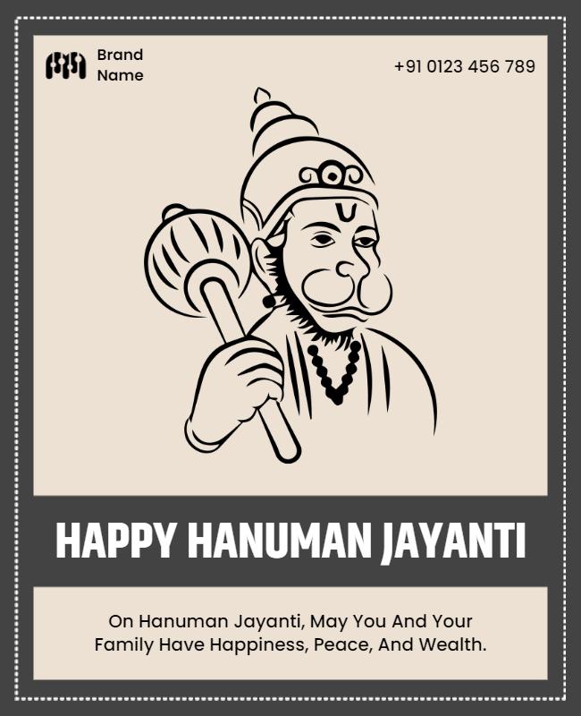 Hanuman Jayanti Celebration Flyer Template