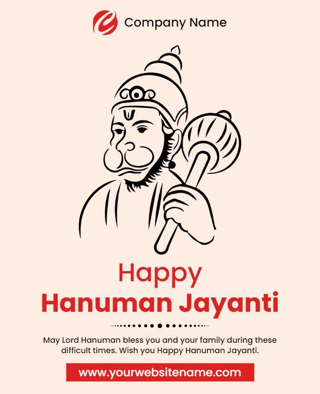 Hanuman Jayanti Celebration Flyer Template