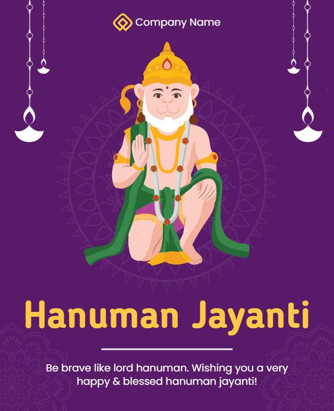 Hanuman Jayanti Celebration Flyer Template