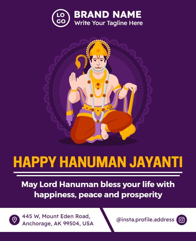 Hanuman Jayanti Celebration Invitation Flyer Template